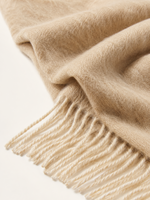 Fringed Mohair Throw · Sand
