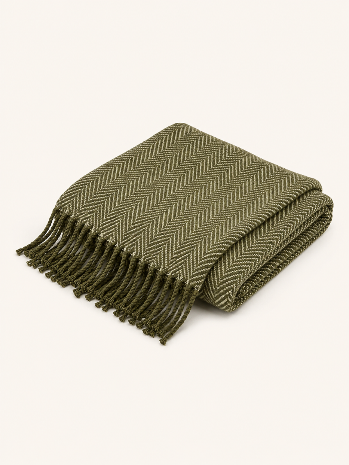 Herringbone Throw · Olive