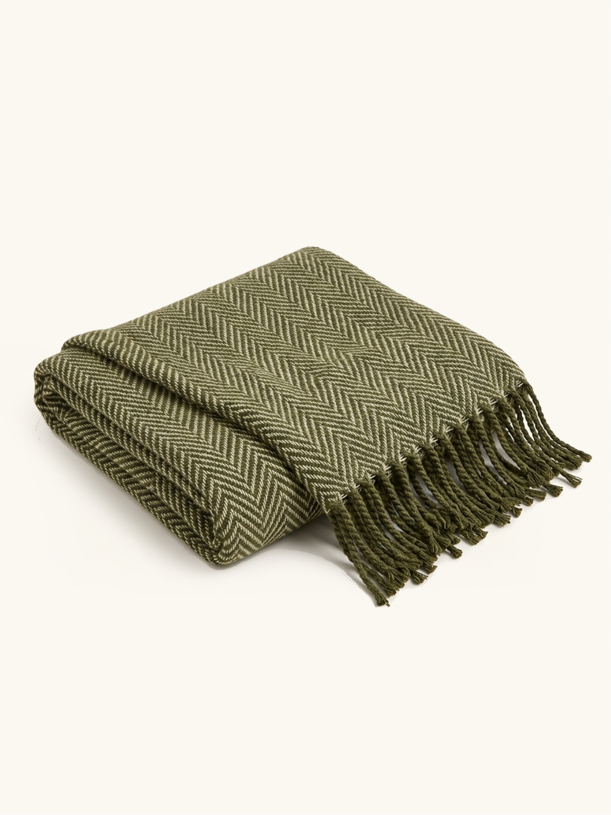 Herringbone Throw · Olive