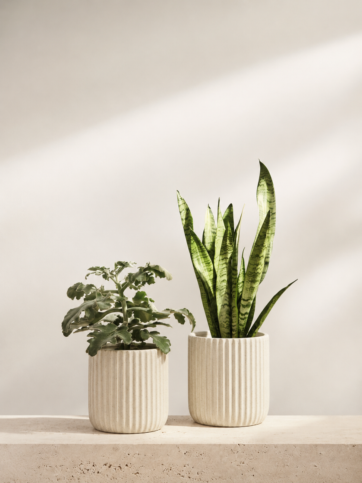 Fluted Stoneware Planter
