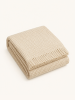 Waffle Cotton Throw · Stone