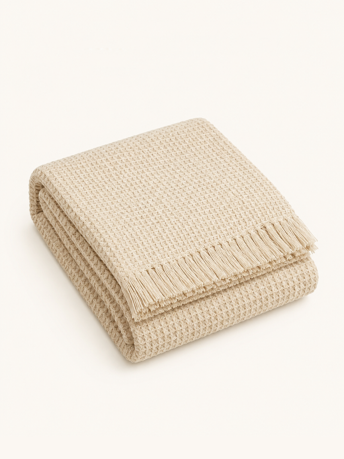 Waffle Cotton Throw · Stone
