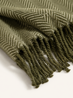 Herringbone Throw · Olive