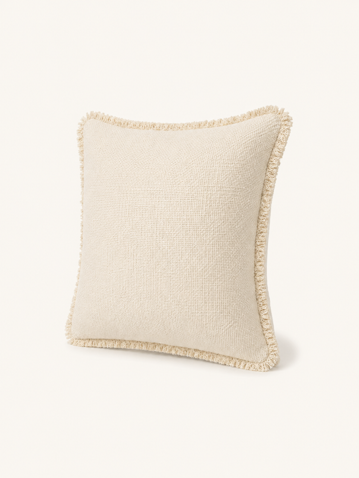 Fringed Cushion · Ivory