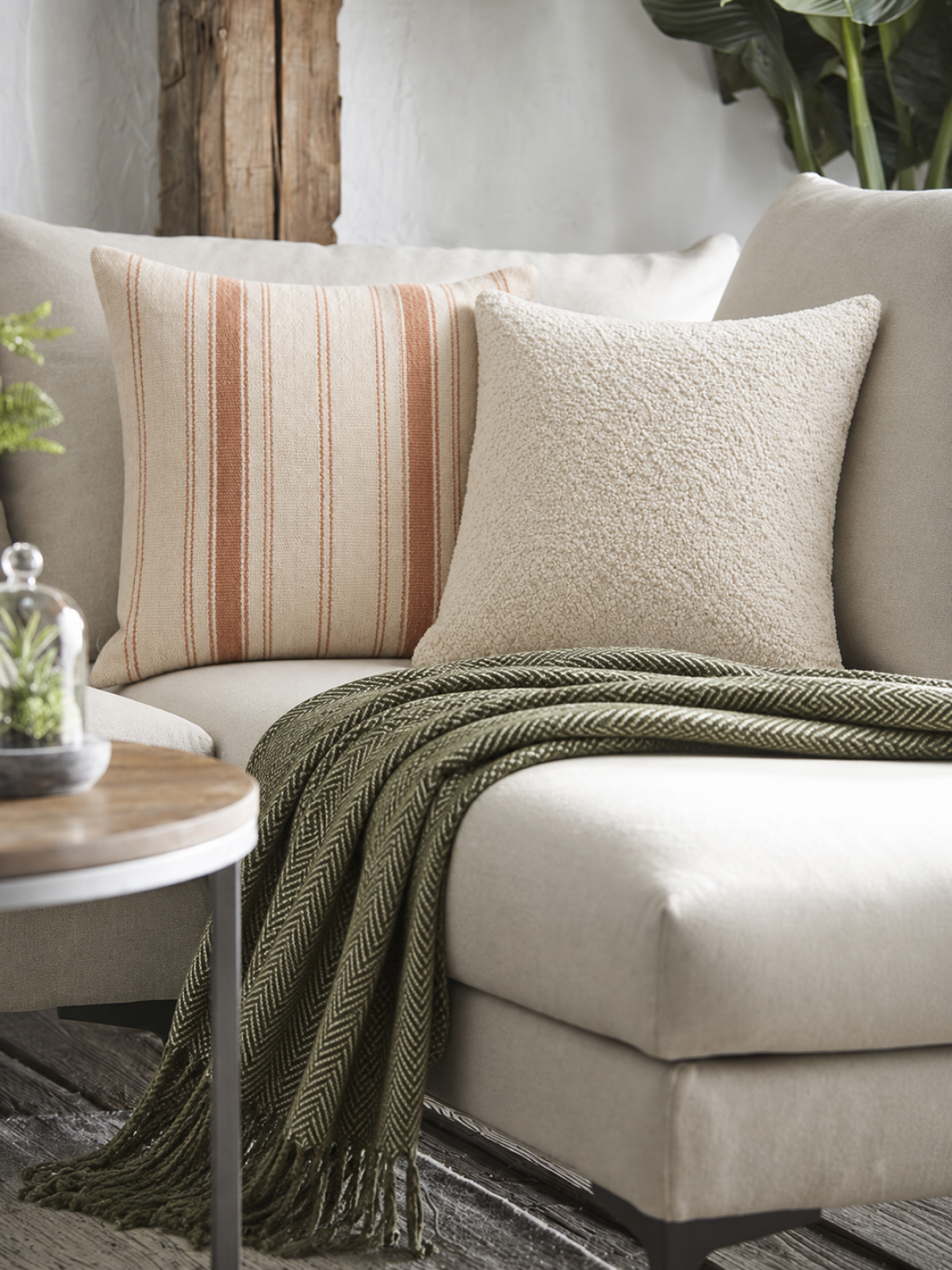 Boucle Cushion · Bone