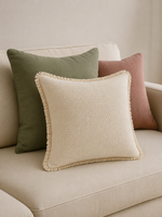 Fringed Cushion · Ivory