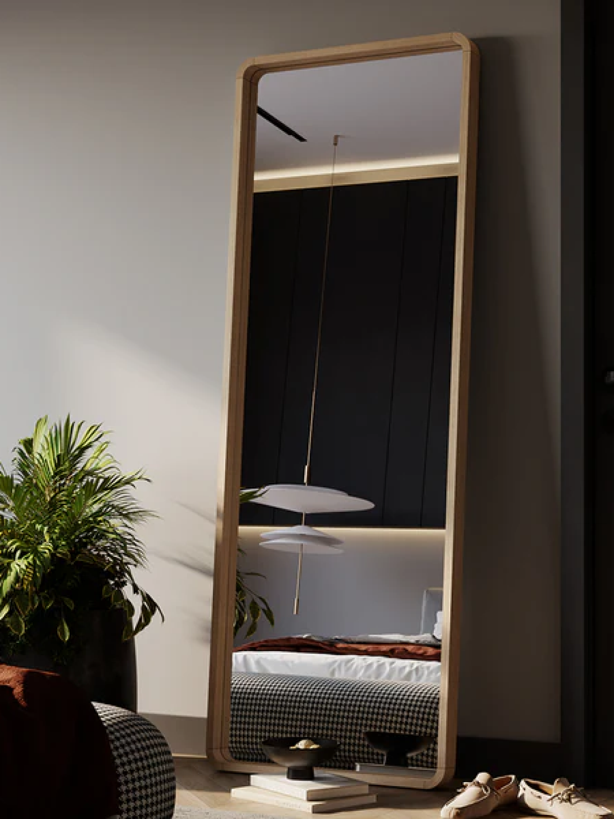 Full-Length Oak Mirror
