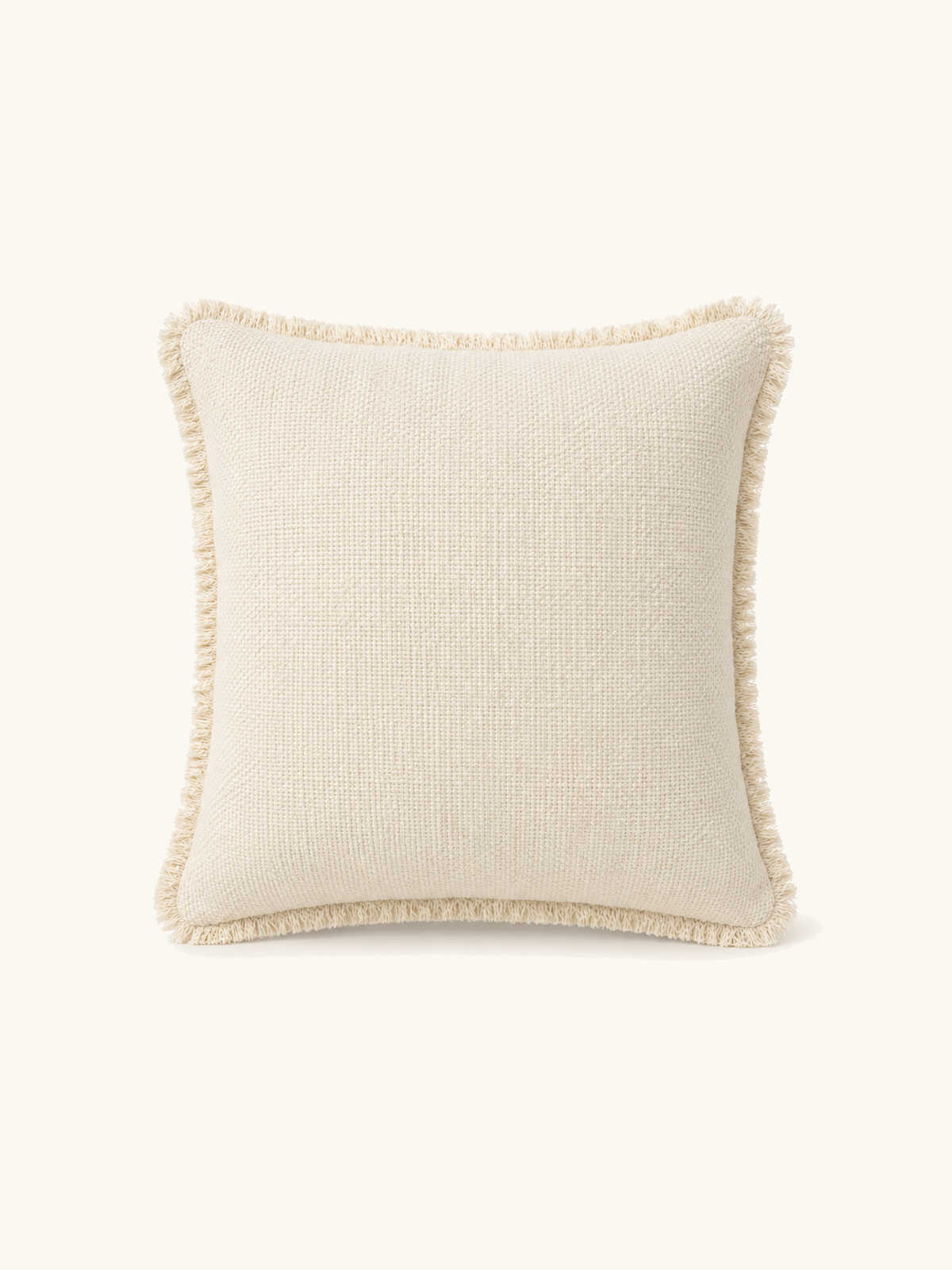 Fringed Cushion · Ivory
